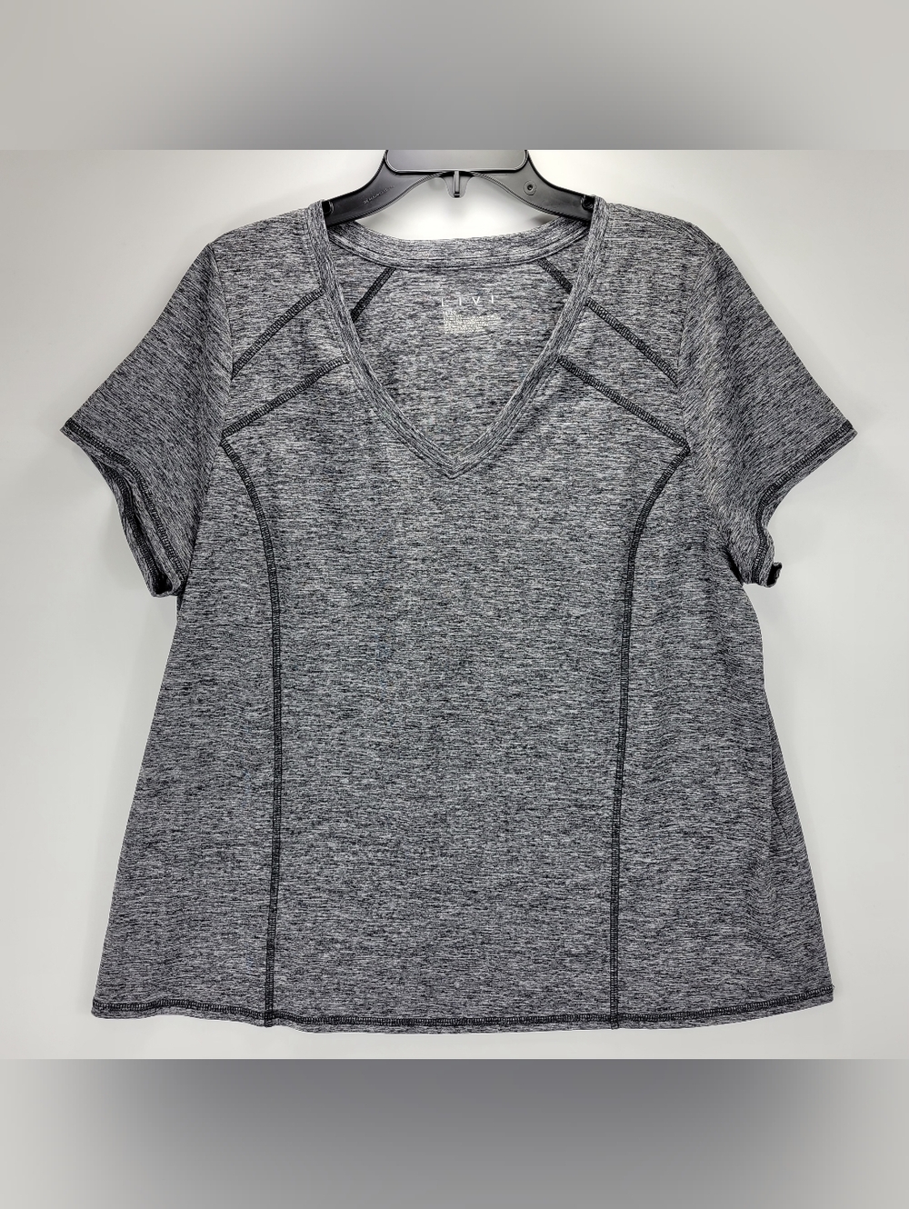 Livi By Lane Bryant Athletic Short Sleeve Shirt Women 18/20 Gray Lightweight Gym
